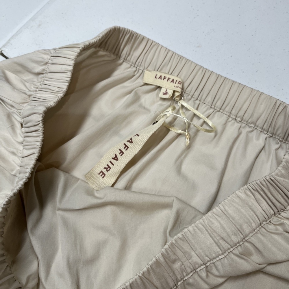 Laffaire Skirt Tan Maxi Bold Floral Embroidered Pull On Size L Artisanal Artsy - Picture 7 of 13